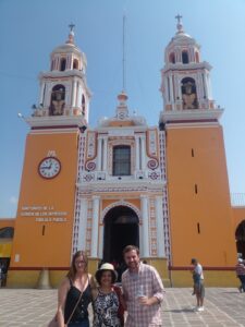 Tourists at the Cholula Sanctuary