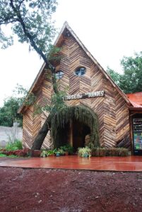 Wooden elf museum building