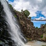 Waterfall over basalt columns