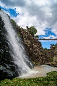 Waterfall over basalt columns