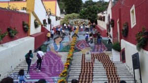 Decorated stairs